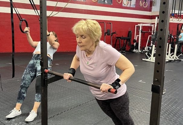 old lady do exercise